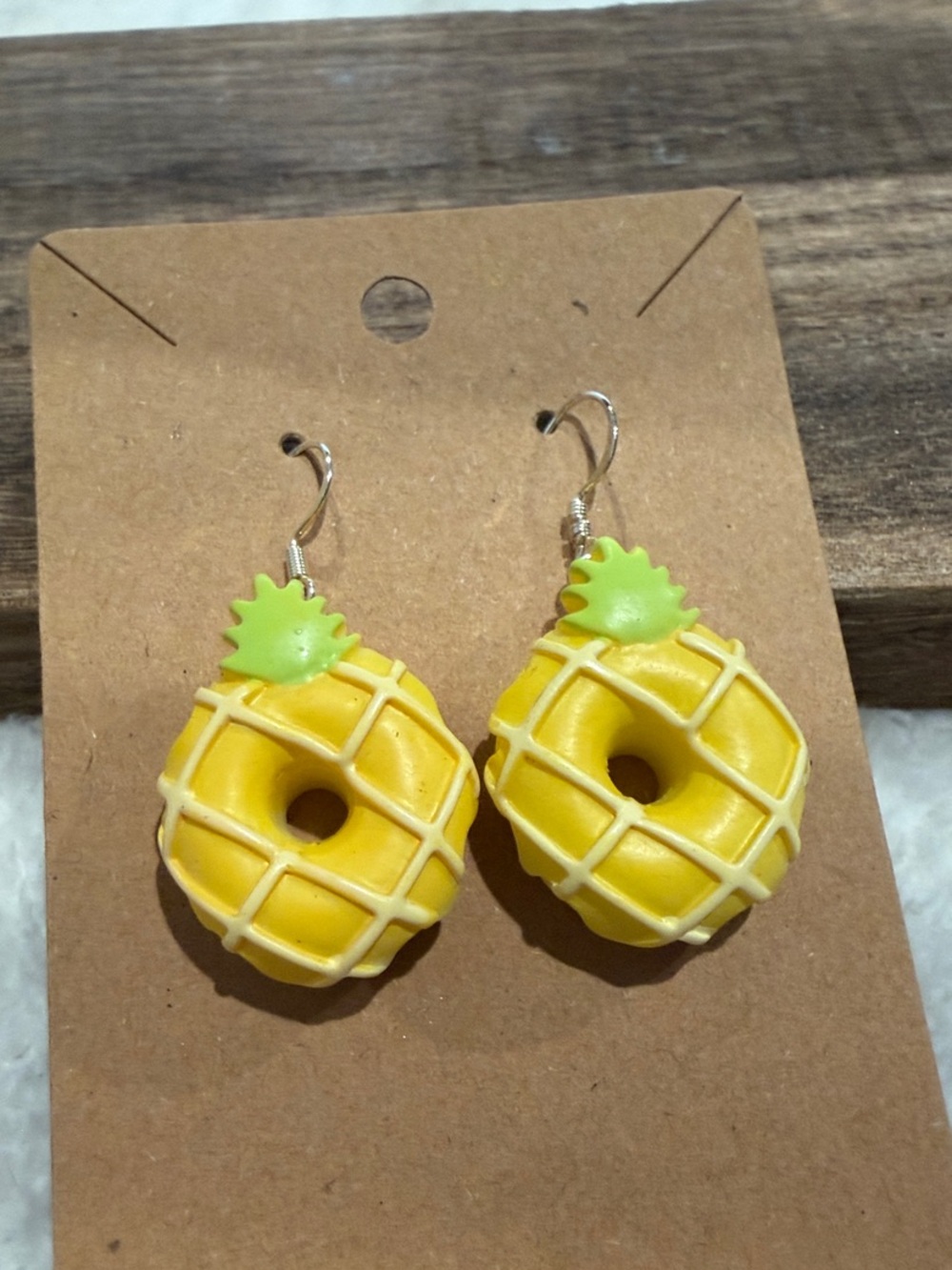 Yellow Pineapple Doughnut Kids Earrings